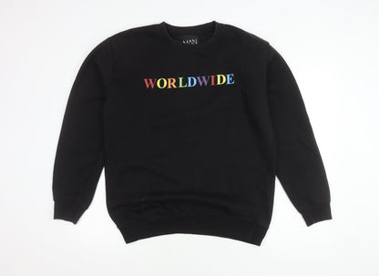 Mens UK Size M boohooMAN Black Pullover Sweatshirt