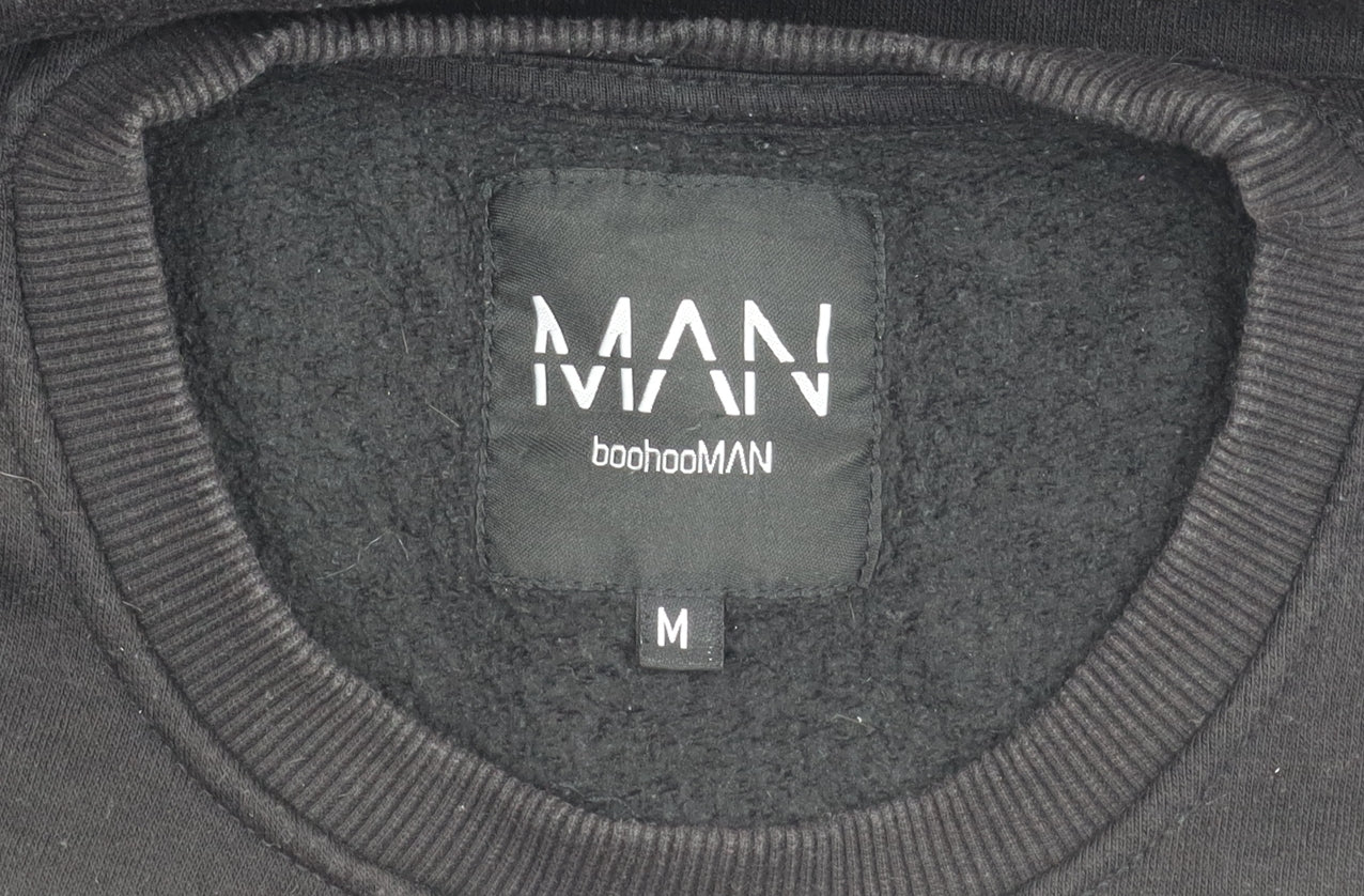 Mens UK Size M boohooMAN Black Pullover Sweatshirt