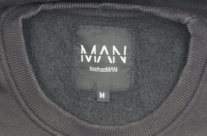 Mens UK Size M boohooMAN Black Pullover Sweatshirt