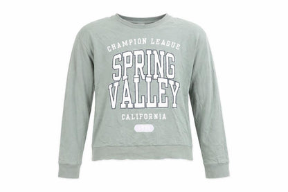 H&M Girls Green Graphic Print Pullover Sweatshirt S