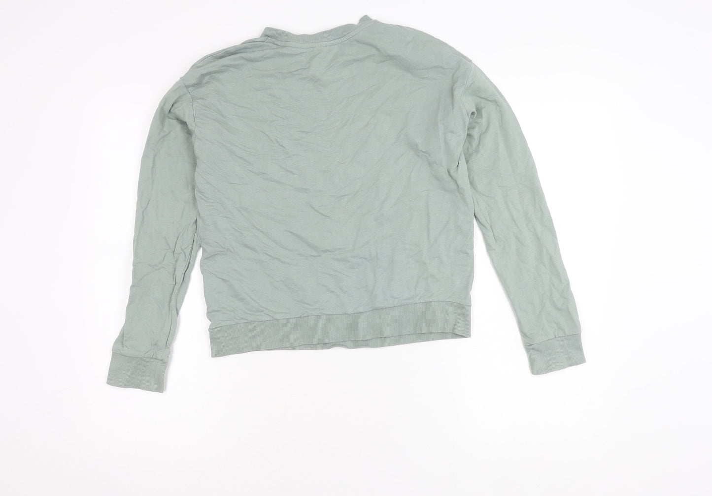 H&M Girls Green Graphic Print Pullover Sweatshirt S
