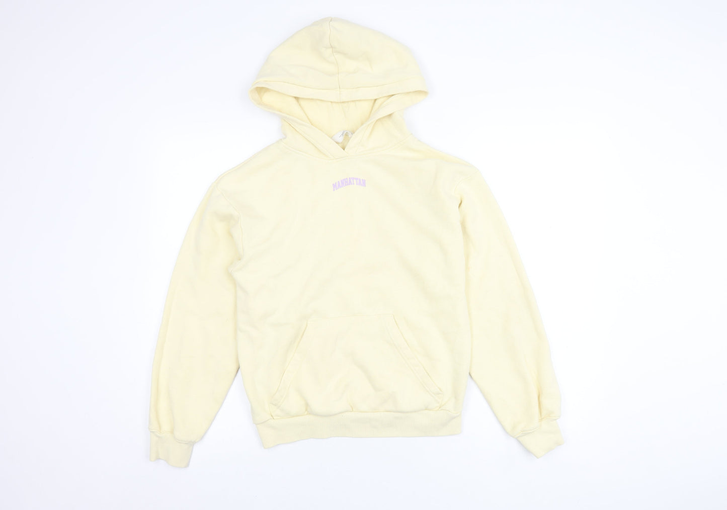 H&M Girls Ivory Pullover Hoodie 12-13 Years - Casual Comfort