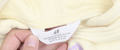 H&M Girls Ivory Pullover Hoodie 12-13 Years - Casual Comfort