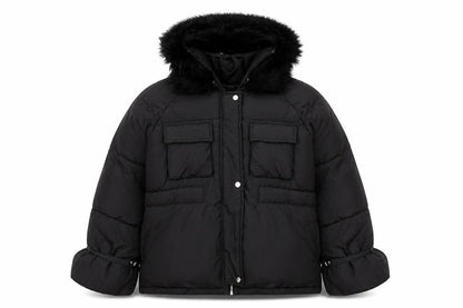 Boohoo Women's Black Puffer Jacket Size 14 - Winter Essential