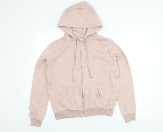 H&M Women's Pink Hooded Jacket Size S