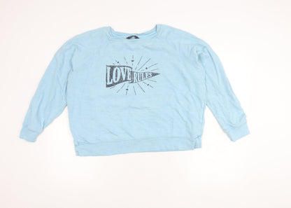 Womens UK Size 16 Marks and Spencer Blue Pullover Sweatshirt