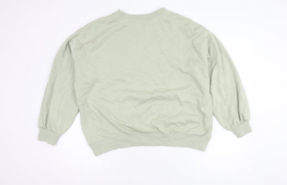 H&M Women's Green Pullover Sweatshirt Size L