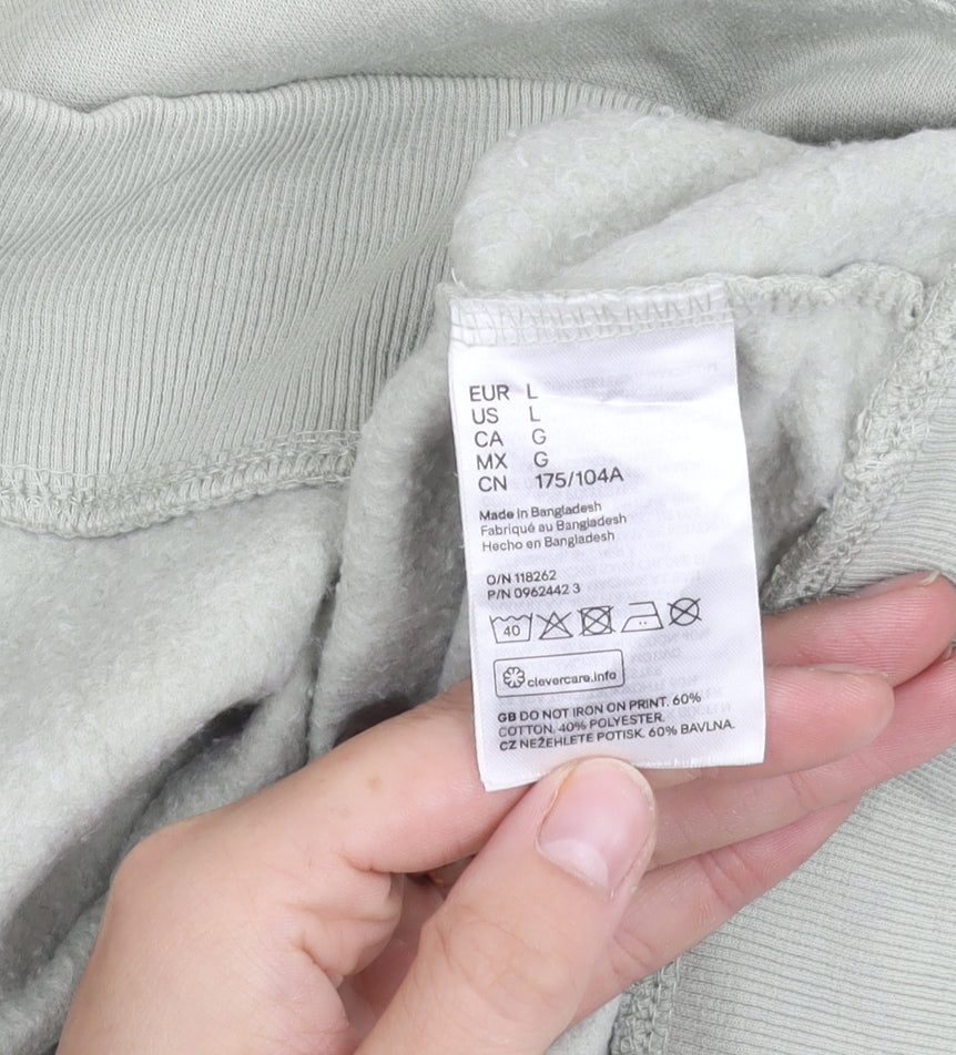 H&M Women's Green Pullover Sweatshirt Size L