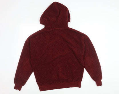 New Look Women's Red Hooded Fleece Hoodie Size 6