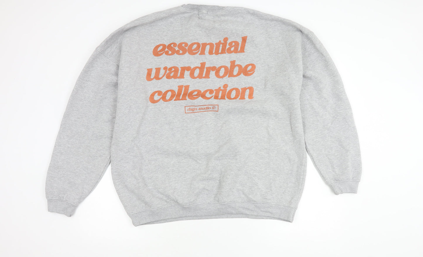 Mens UK Size L Boohoo Grey Pullover Sweatshirt