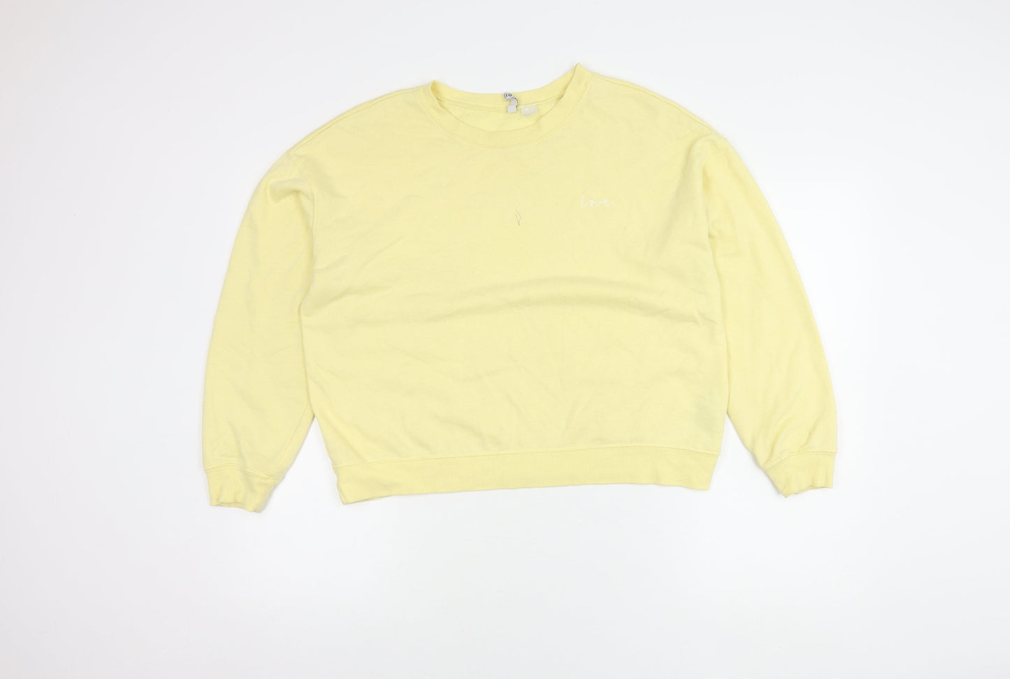 H&M Women's Yellow Pullover Sweatshirt, Size L, Casual