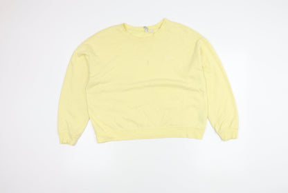 H&M Women's Yellow Pullover Sweatshirt, Size L, Casual