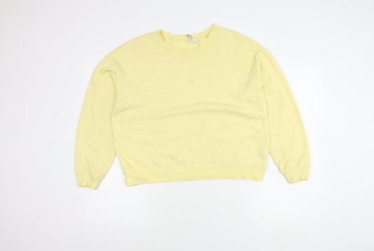 H&M Women's Yellow Pullover Sweatshirt, Size L, Casual