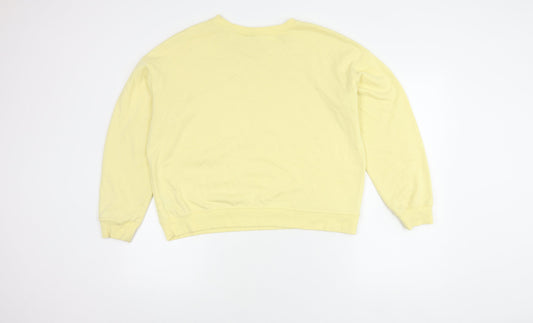 H&M Women's Yellow Pullover Sweatshirt, Size L, Casual