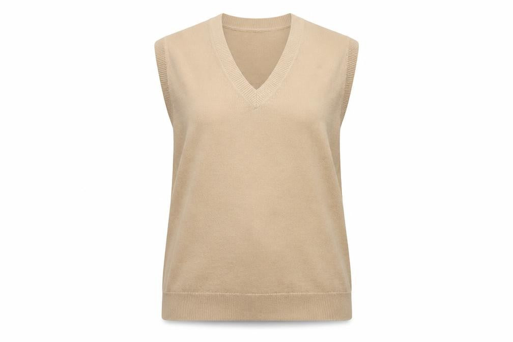Womens UK Size M Selected Femme Beige Vest Jumper
