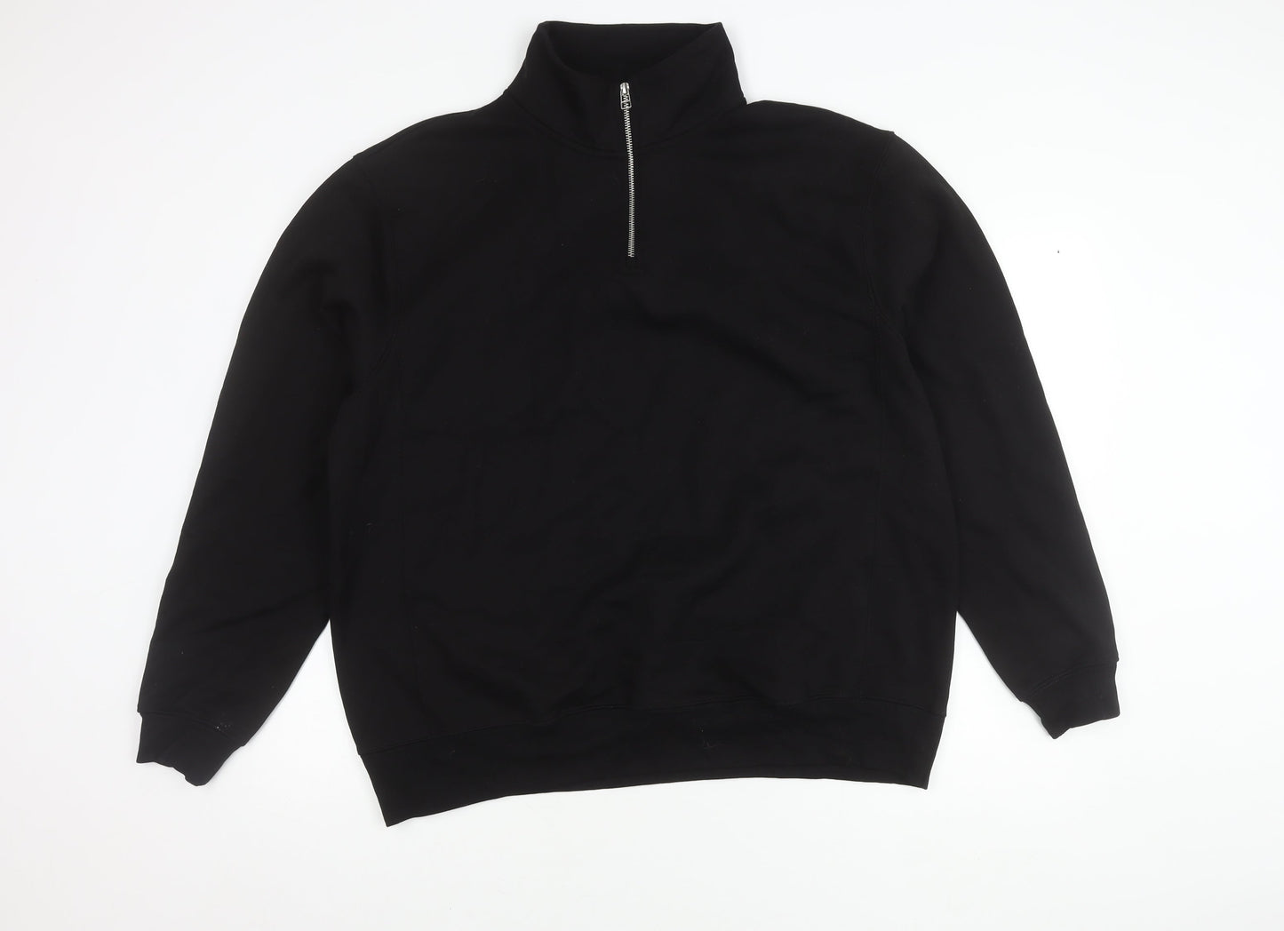 Zara Men's Black XL 1/4 Zip Sweatshirt