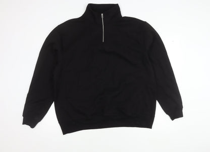 Zara Men's Black XL 1/4 Zip Sweatshirt