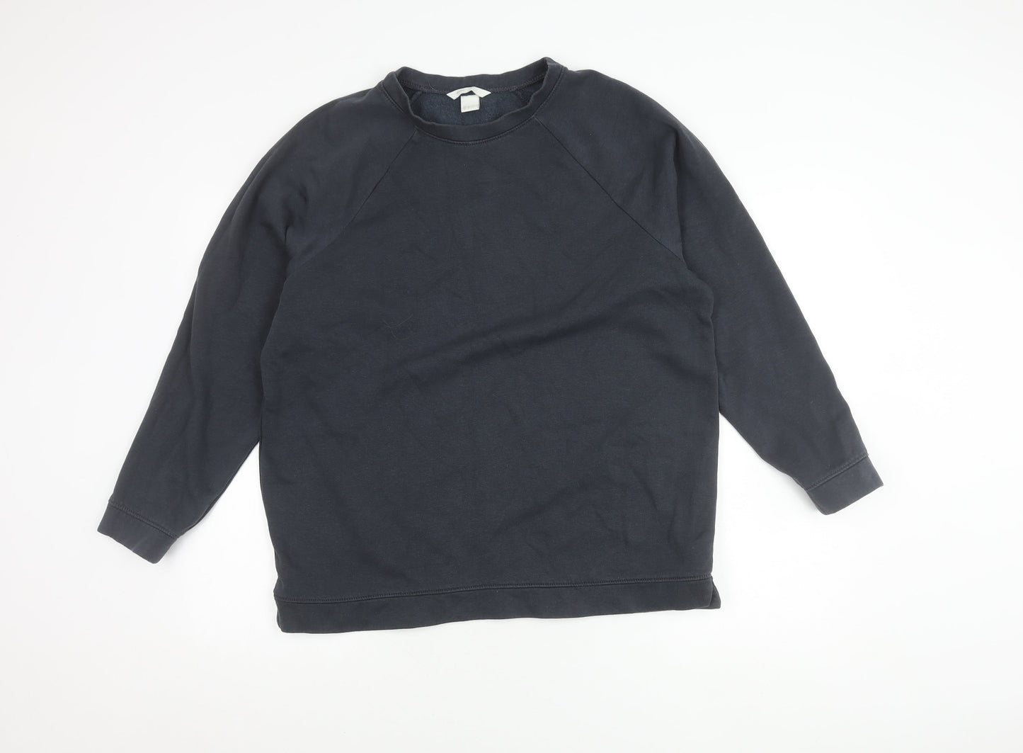 Basic Black Cotton Polyester Unisex Sweatshirt M 12