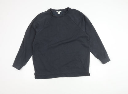 Basic Black Cotton Polyester Unisex Sweatshirt M 12