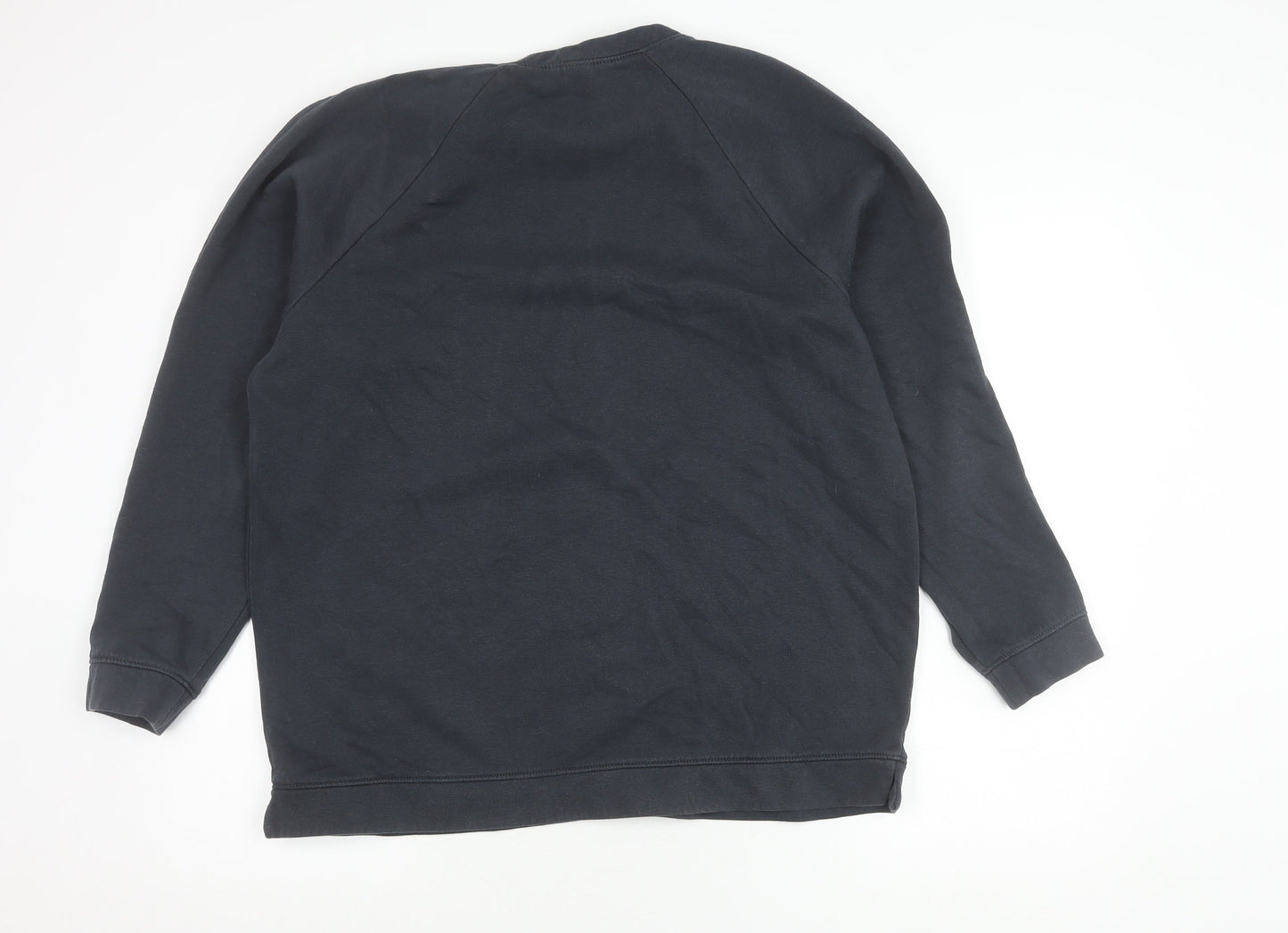Basic Black Cotton Polyester Unisex Sweatshirt M 12