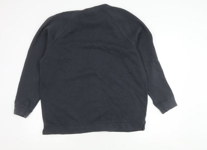 Basic Black Cotton Polyester Unisex Sweatshirt M 12