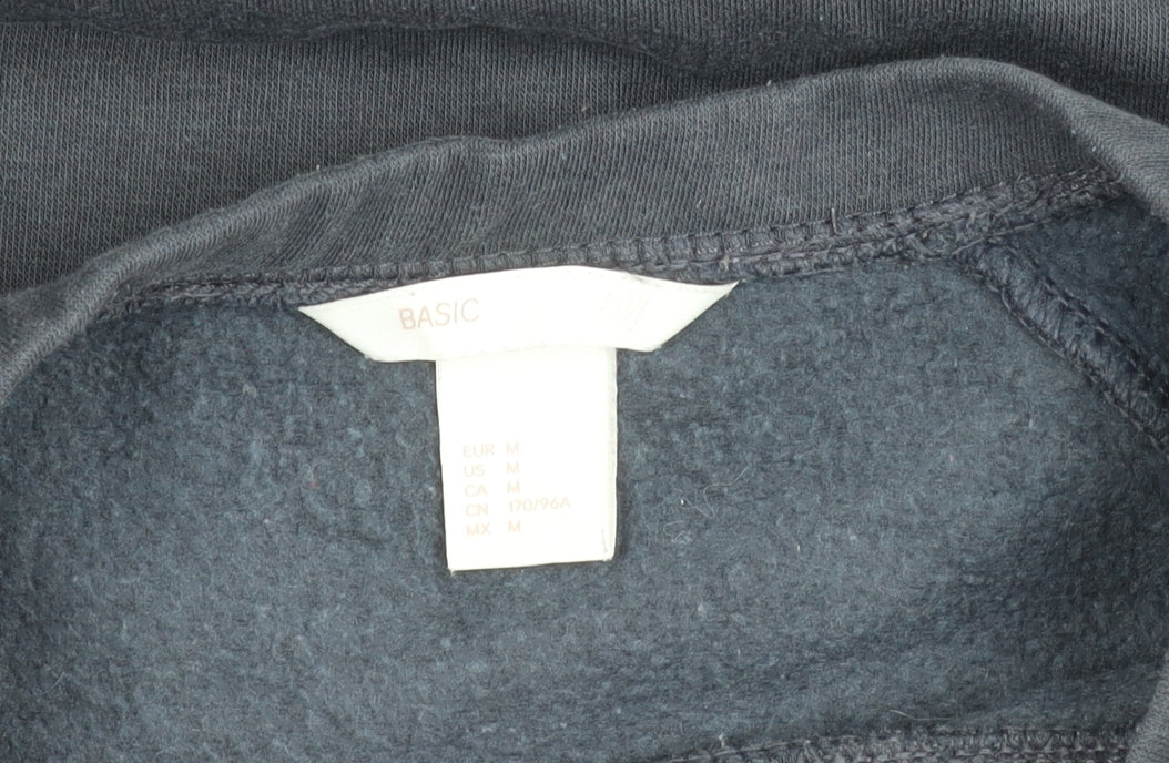 Basic Black Cotton Polyester Unisex Sweatshirt M 12
