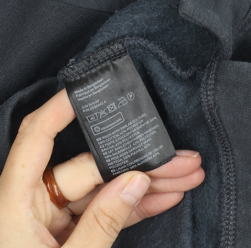 Basic Black Cotton Polyester Unisex Sweatshirt M 12