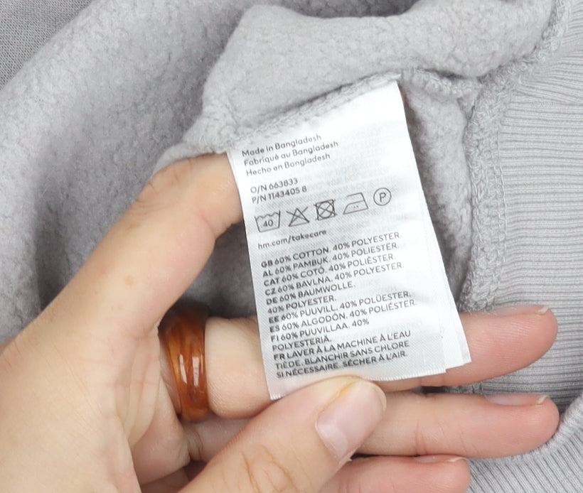 H&M Women's Grey Pullover Sweatshirt Size 8