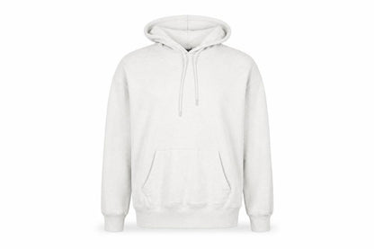 Front view of New Look unisex adults white pullover hoodie m
