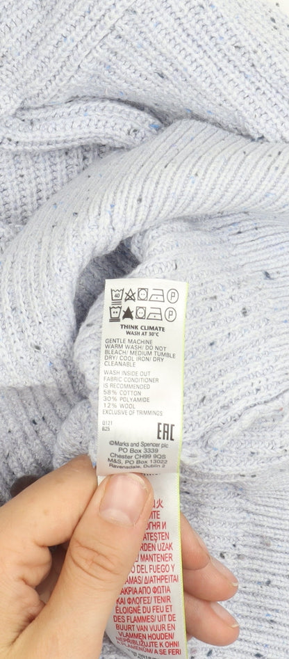 Womens UK Size S Marks and Spencer Blue Pullover Jumper