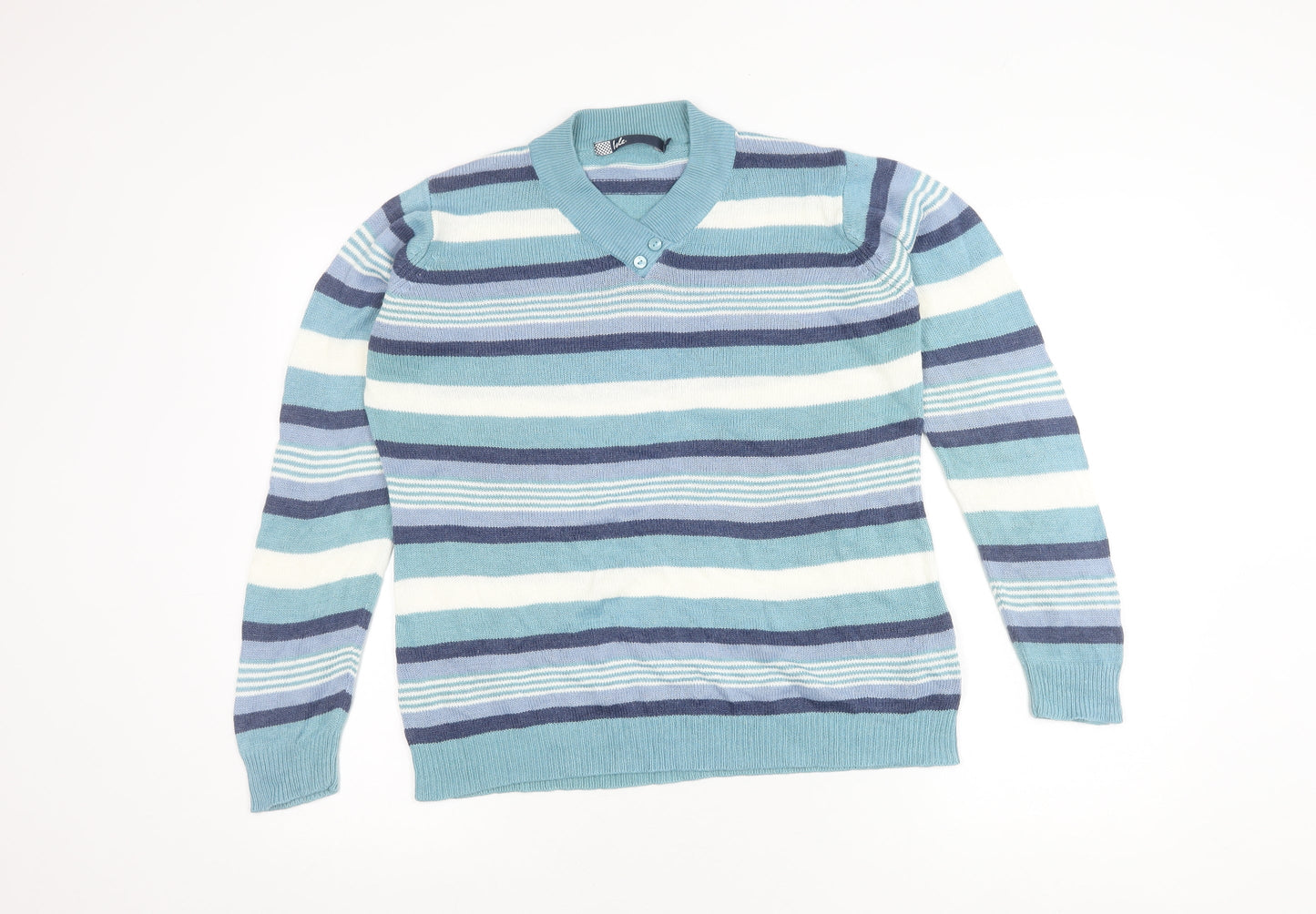 Womens UK Size M Isle Blue Pullover Jumper
