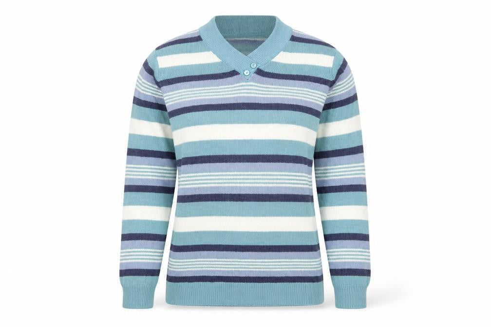 Womens UK Size M Isle Blue Pullover Jumper