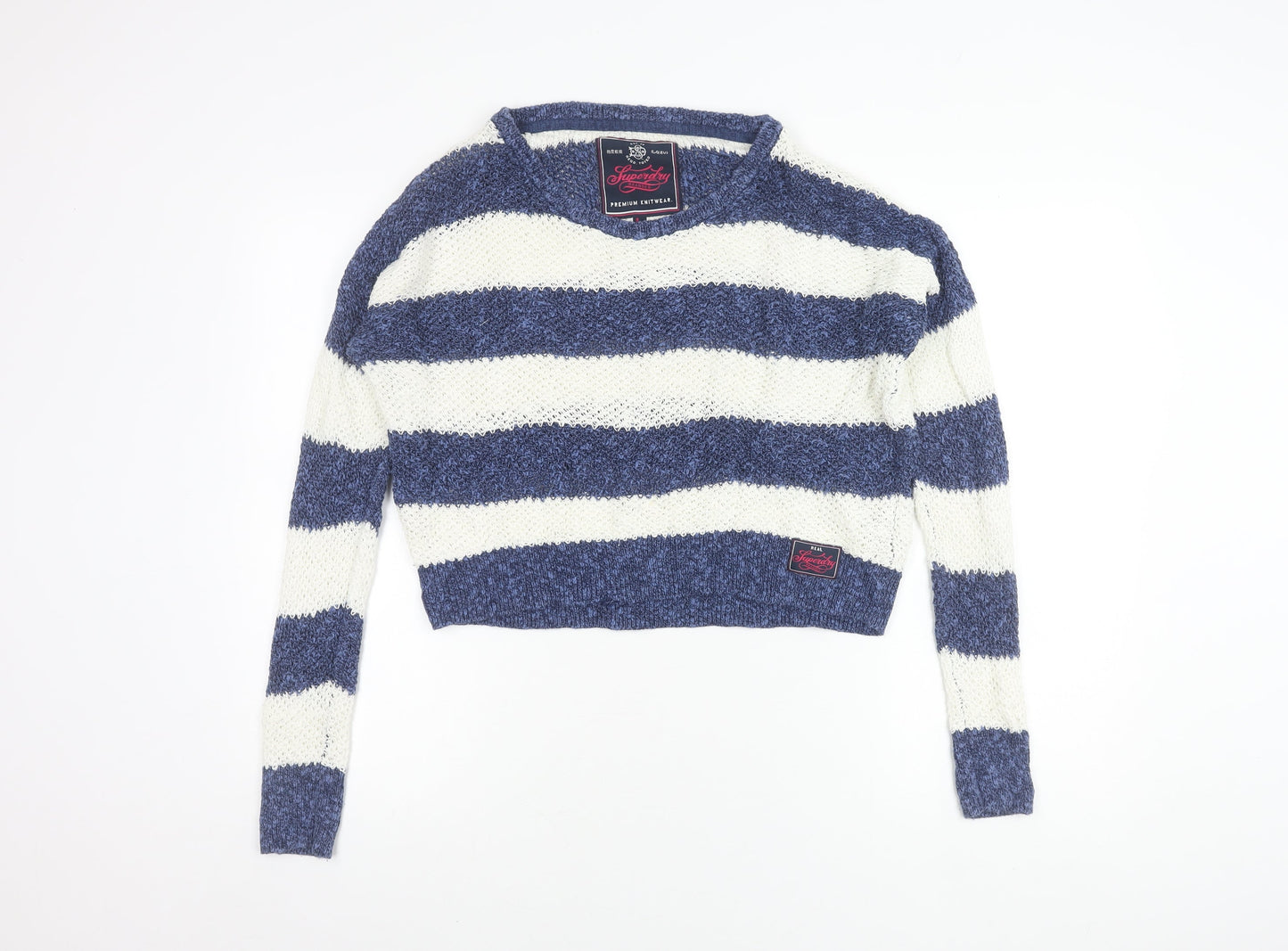 Womens UK Size L Superdry Blue Pullover Jumper