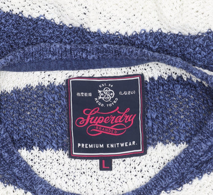 Womens UK Size L Superdry Blue Pullover Jumper