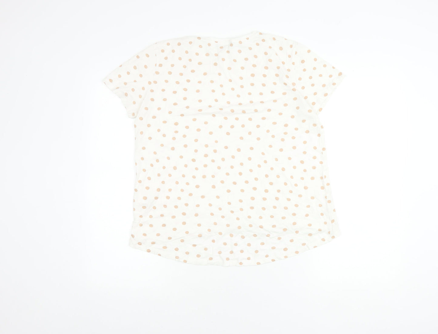 Zara Women's White Polka Dot T-Shirt, Size 12