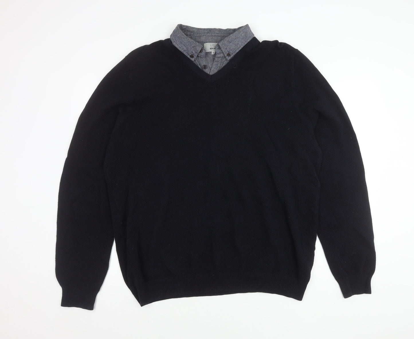Marks and Spencer Men's Black XL Pullover Jumper