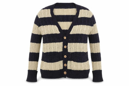Blonde + Blonde Women's Blue Striped Cardigan Size 8