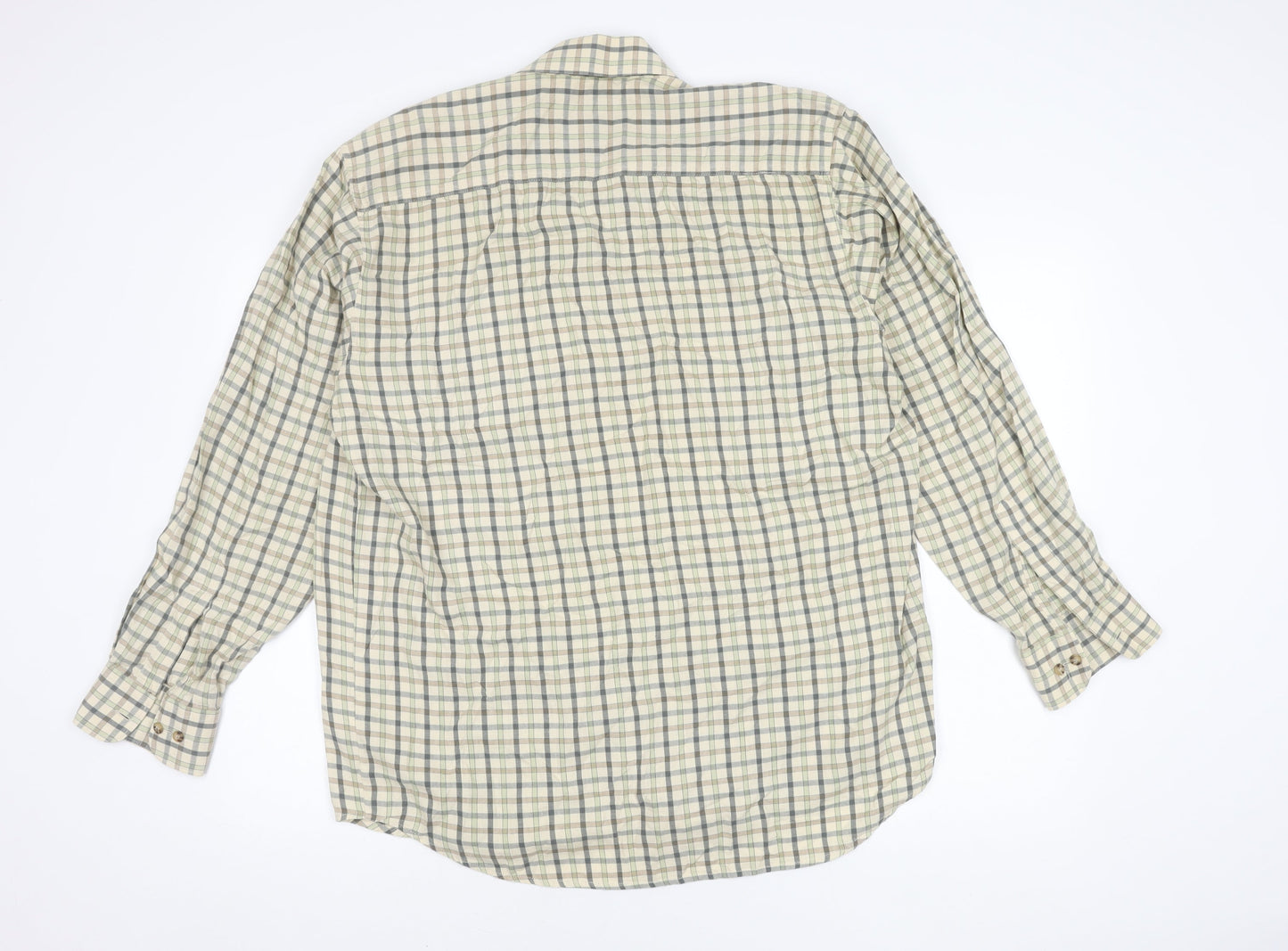 Penmar Men's Beige Check Long Sleeve Shirt 16.5