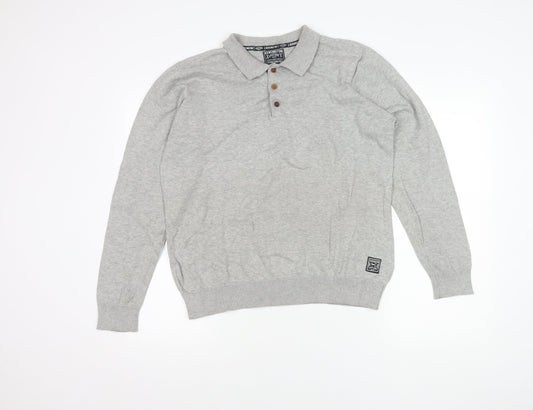 Men's Grey Long Sleeve Polo - Kensington Eastside