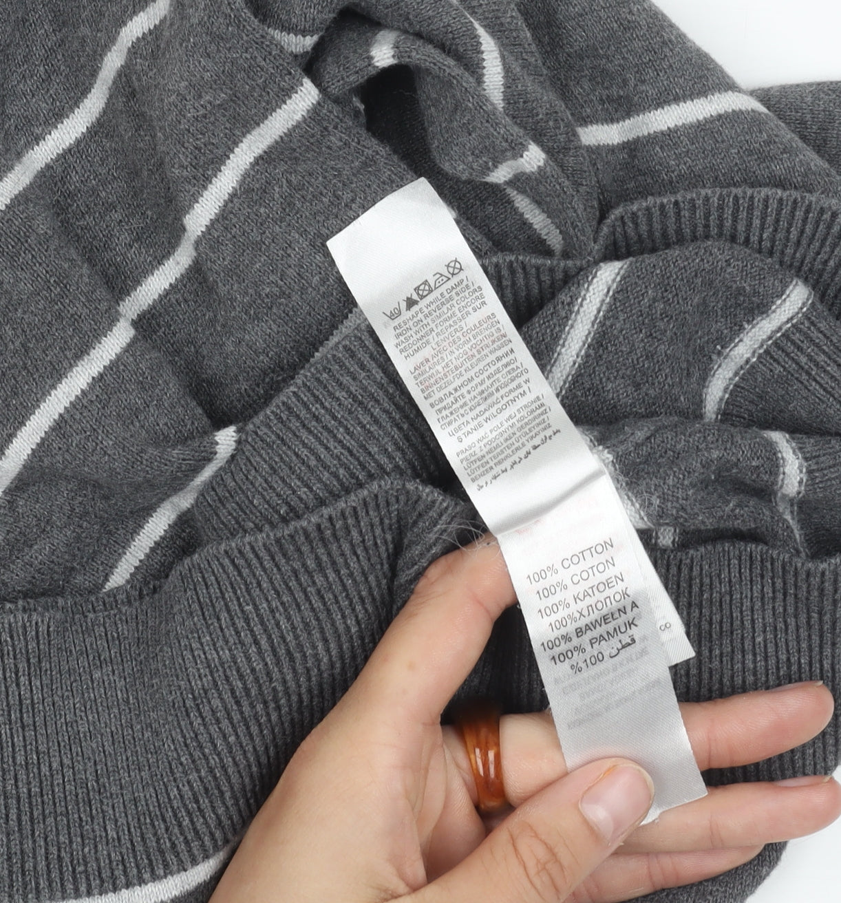 Womens UK Size S No Data Grey Pullover Jumper