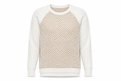Front view of Land's End Men's Beige Open-Knit jumper L
