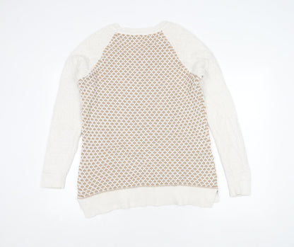 Land's End Men's Beige Open-Knit Pullover Jumper L