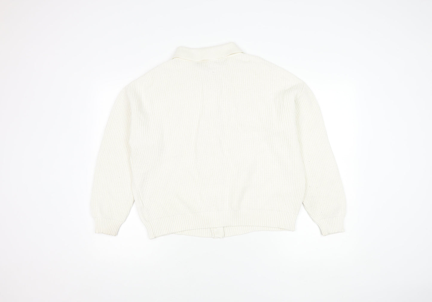 Womens UK Size L Marks and Spencer White Cardigan Jumper