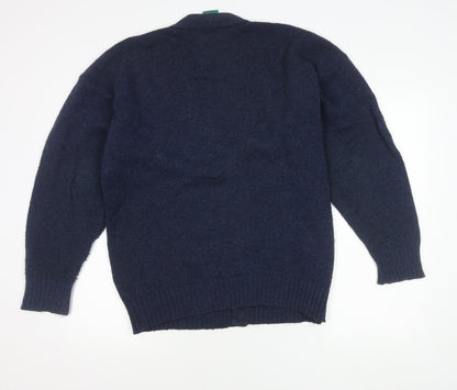 C&A Mens Blue Argyle Cardigan Medium V-Neck