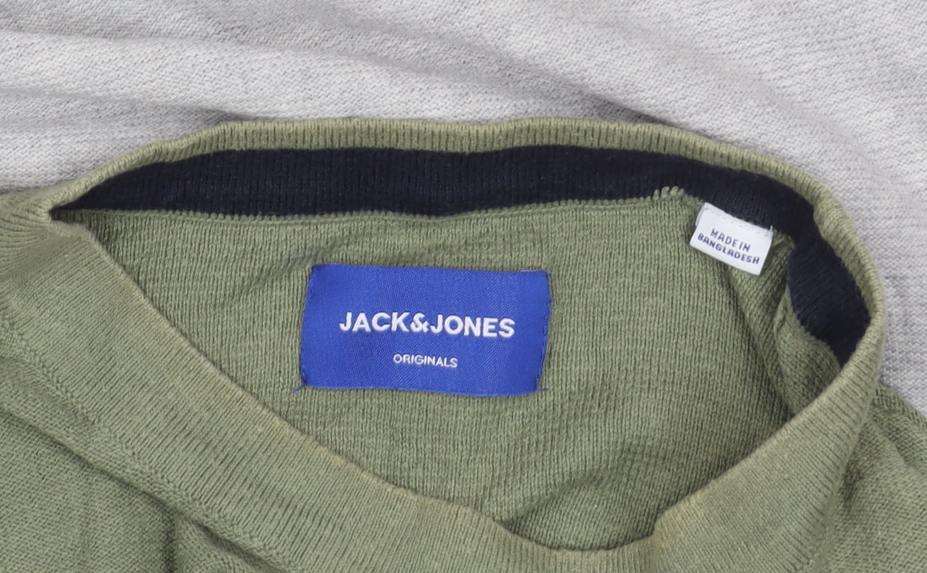 Jack & Jones Men's Green Crew Neck Pullover Jumper M