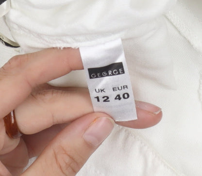 George Women's White Cotton Shorts Size 12