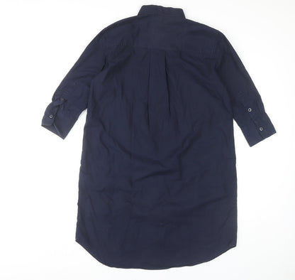 Uniqlo Women's Blue Shirt Dress, Size S, 3/4 Sleeve