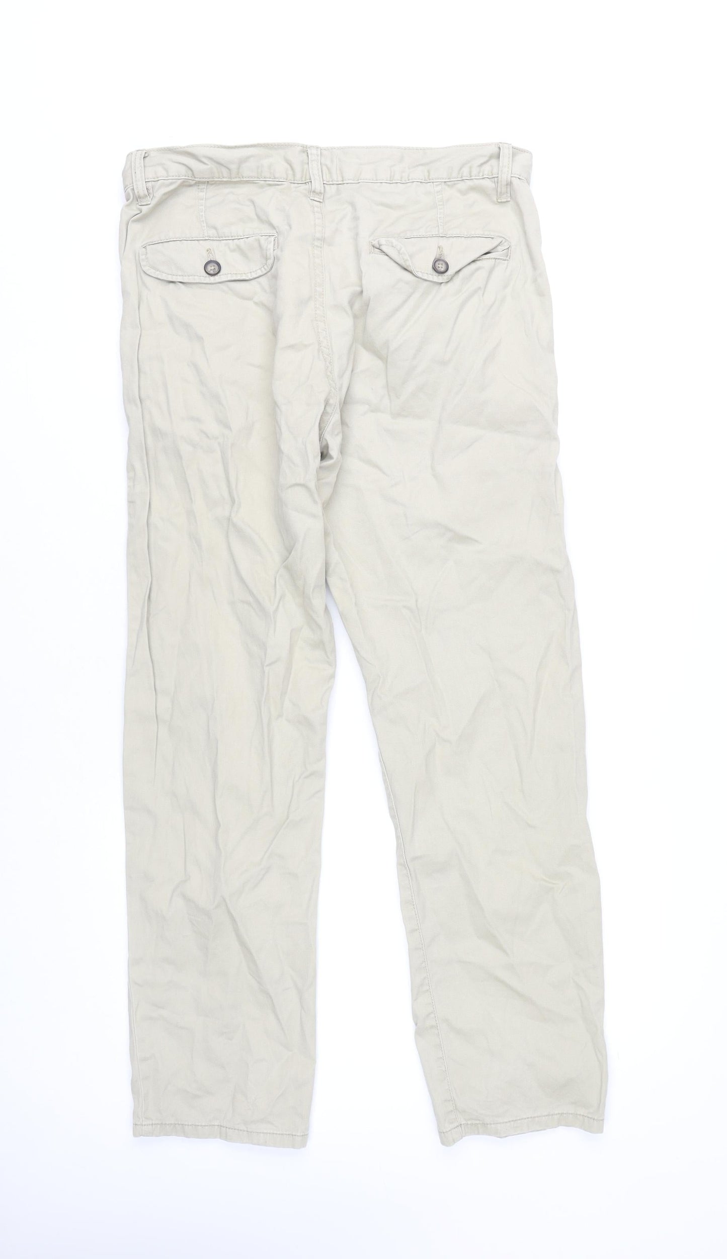 Mens UK Size 32S Union Trade Regular Fit Chino Beige Trousers