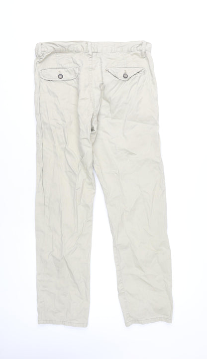 Mens UK Size 32S Union Trade Regular Fit Chino Beige Trousers