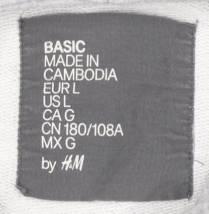 Mens UK Size L H&M Grey Pullover Hoodie